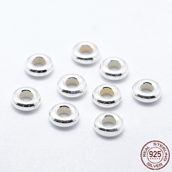 PandaHall 925 Sterling Silver Spacer Beads, Rondelle, Silver, 5~5.5x2mm, Hole: 2mm Sterling Silver Rondelle
PandaHall 925 Sterling Silver Spacer Beads, Rondelle, Silver, 5~5.5x2mm, Hole: 2mm Sterling Silver Rondelle