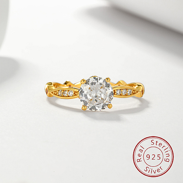 PandaHall Clear Cubic Zirconia Diamond Finger Ring, 925 Sterling Silver Finger Ring, Golden, US Size 6(16.5mm) Sterling Silver Diamond Clear
PandaHall Clear Cubic Zirconia Diamond Finger Ring, 925 Sterling Silver Finger Ring, Golden, US Size 6(16.5mm) Sterling Silver Diamond Clear