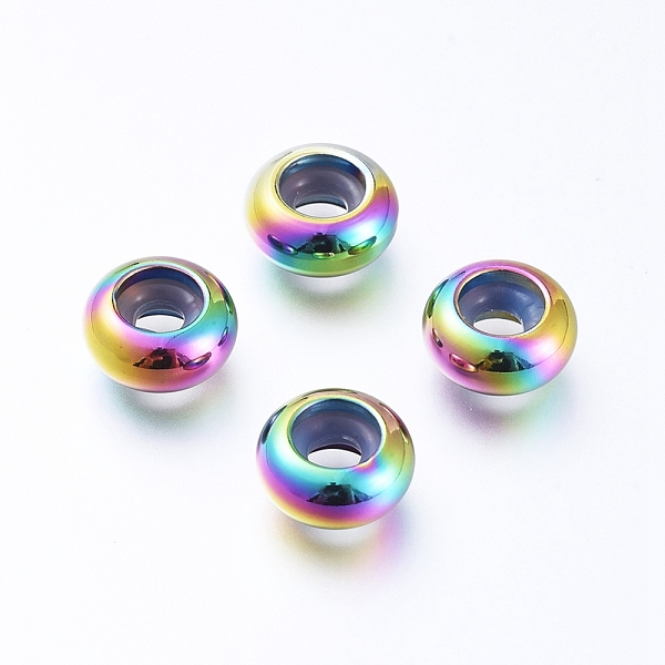 PandaHall Vacuum Plating 202 Stainless Steel Beads, with Plastic, Slider Beads, Stopper Beads, Rondelle, Rainbow Color, 9x4.5mm, Hole: 3mm...
PandaHall Vacuum Plating 202 Stainless Steel Beads, with Plastic, Slider Beads, Stopper Beads, Rondelle, Rainbow Color, 9x4.5mm, Hole: 3mm...