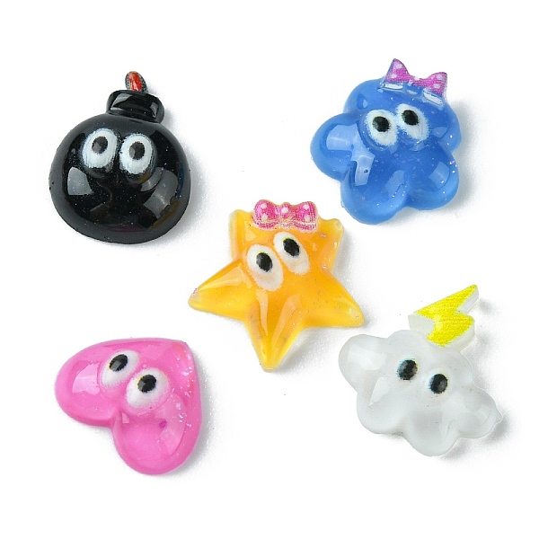 PandaHall Translucent Resin Cabochons, Heart Star Mixed Shapes, Mixed Color, 8~11x8.5~10.5x3.7~4.5mm Resin Mixed Shapes Multicolor
PandaHall Translucent Resin Cabochons, Heart Star Mixed Shapes, Mixed Color, 8~11x8.5~10.5x3.7~4.5mm Resin Mixed Shapes Multicolor