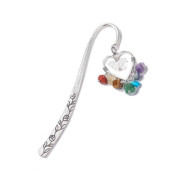 PandaHall Chakra Gemstone Chip Beaded Tassel Heart Pendant Bookmark with Acrylic Butterfly, Flower Pattern Tibetan Style Alloy Hook...
PandaHall Chakra Gemstone Chip Beaded Tassel Heart Pendant Bookmark with Acrylic Butterfly, Flower Pattern Tibetan Style Alloy Hook...