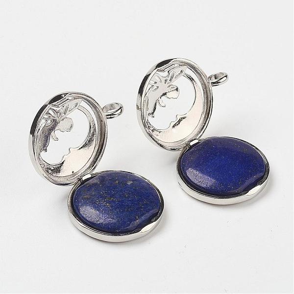 PandaHall Natural Lapis Lazuli Pendants, with Brass Diffuser Locket Findings, Flat Round with Angel, 31x26x8mm, Hole: 4mm Lapis Lazuli Flat...
PandaHall Natural Lapis Lazuli Pendants, with Brass Diffuser Locket Findings, Flat Round with Angel, 31x26x8mm, Hole: 4mm Lapis Lazuli Flat...
