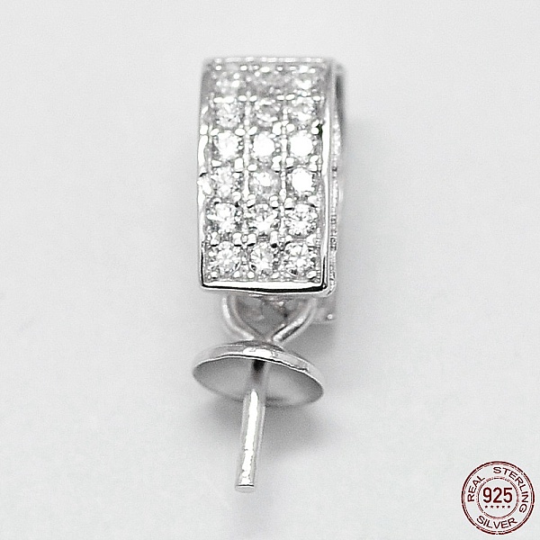PandaHall Rhodium Plated 925 Sterling Silver Pendant Bails, with Cubic Zirconia, for Half Drilled Beads, Platinum, 14.5x4mm, Hole: 3.5x6.5mm...
PandaHall Rhodium Plated 925 Sterling Silver Pendant Bails, with Cubic Zirconia, for Half Drilled Beads, Platinum, 14.5x4mm, Hole: 3.5x6.5mm...