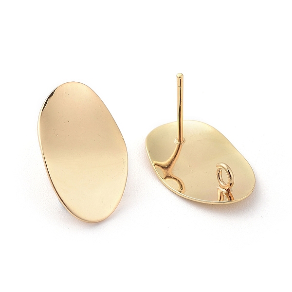 PandaHall Brass Ear Stud Components, Oval, Real 18K Gold Plated, 18x11.5mm, Hole: 2mm, Pin: 0.7mm Brass Oval
PandaHall Brass Ear Stud Components, Oval, Real 18K Gold Plated, 18x11.5mm, Hole: 2mm, Pin: 0.7mm Brass Oval