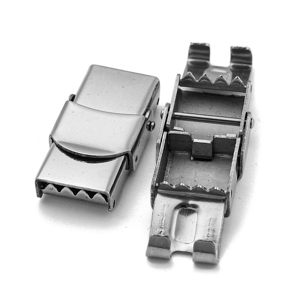 PandaHall 201 Stainless Steel Watch Band Clasps, with Four Sawtooth, Rectangle, Stainless Steel Color, 26x13mm, Hole: 10x2~3mm 201 Stainless...
PandaHall 201 Stainless Steel Watch Band Clasps, with Four Sawtooth, Rectangle, Stainless Steel Color, 26x13mm, Hole: 10x2~3mm 201 Stainless...
