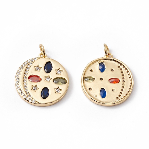 PandaHall Rack Plating Brass Micro Pave Colorful Cubic Zirconia Pendants, with Jump Ring, Cadmium Free & Nickel Free & Lead Free, Flat Round...
PandaHall Rack Plating Brass Micro Pave Colorful Cubic Zirconia Pendants, with Jump Ring, Cadmium Free & Nickel Free & Lead Free, Flat Round...