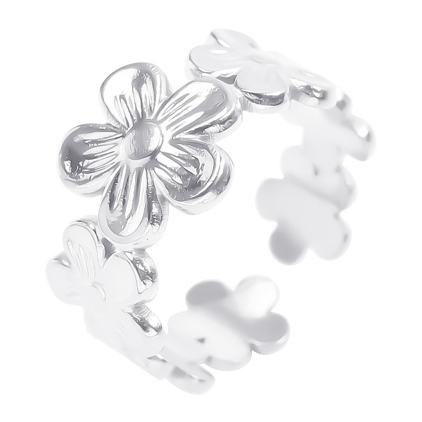 PandaHall Titanium Steel Flower Open Cuff Rings for Women Men, Stainless Steel Color Titanium Steel Flower
PandaHall Titanium Steel Flower Open Cuff Rings for Women Men, Stainless Steel Color Titanium Steel Flower