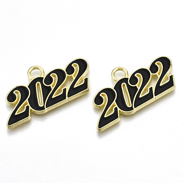 PandaHall Alloy Enamel Pendants, Cadmium Free & Lead Free, New Year 2022, Golden, Black, 19x38x2mm, Hole: 4mm Alloy+Enamel Number Black
PandaHall Alloy Enamel Pendants, Cadmium Free & Lead Free, New Year 2022, Golden, Black, 19x38x2mm, Hole: 4mm Alloy+Enamel Number Black