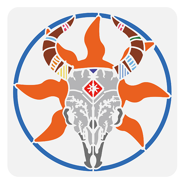 PandaHall FINGERINSPIRE Cow Skull Painting Stencil 11.8x11.8 inch Large Western Style Drawing Template Aztec Pattern Stencil for Painting...
PandaHall FINGERINSPIRE Cow Skull Painting Stencil 11.8x11.8 inch Large Western Style Drawing Template Aztec Pattern Stencil for Painting...