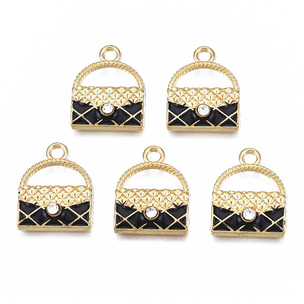 PandaHall Rack Plating Alloy Enamel Pendants, with Crystal Rhinestone, Cadmium Free & Nickel Free & Lead Free, Bag, Black, 16x12.7x3mm, Hole...
PandaHall Rack Plating Alloy Enamel Pendants, with Crystal Rhinestone, Cadmium Free & Nickel Free & Lead Free, Bag, Black, 16x12.7x3mm, Hole...