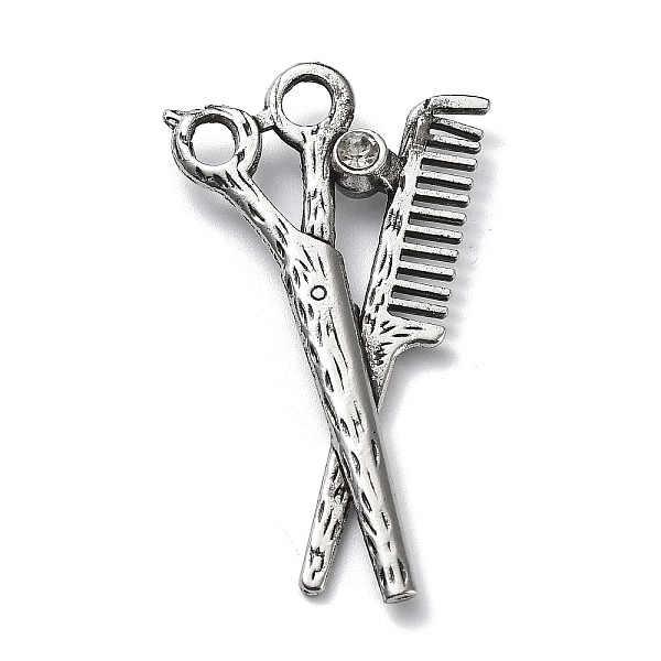 PandaHall Tibetan Style Alloy with Rhinestone Pendants, Lead Free & Cadmium Free, Scissors, Antique Silver, 51.5x29x7mm, Hole: 5x4mm Alloy..., Clear
PandaHall Tibetan Style Alloy with Rhinestone Pendants, Lead Free & Cadmium Free, Scissors, Antique Silver, 51.5x29x7mm, Hole: 5x4mm Alloy..., Clear