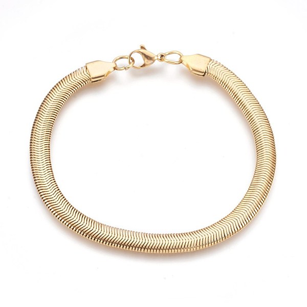 PandaHall Ion Plating(IP) 304 Stainless Steel Herringbone Chain Bracelets, with Lobster Claw Clasps, Golden, 8-1/4 inch(21cm), 6x2.5mm 304...
PandaHall Ion Plating(IP) 304 Stainless Steel Herringbone Chain Bracelets, with Lobster Claw Clasps, Golden, 8-1/4 inch(21cm), 6x2.5mm 304...