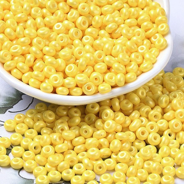 PandaHall Baking Paint Luster Glass Seed Beads, Donut, Yellow, 4x2.5mm, Hole: 1mm, 6205pcs/pound Glass Donut Yellow
PandaHall Baking Paint Luster Glass Seed Beads, Donut, Yellow, 4x2.5mm, Hole: 1mm, 6205pcs/pound Glass Donut Yellow