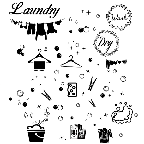 PandaHall CREATCABIN 4pcs Laundry Room Vinyl Wall Decals Wash Dry Quote washing machine dryer Wall Stickers Self-Adhesive Peel and Stick..., Black
PandaHall CREATCABIN 4pcs Laundry Room Vinyl Wall Decals Wash Dry Quote washing machine dryer Wall Stickers Self-Adhesive Peel and Stick..., Black