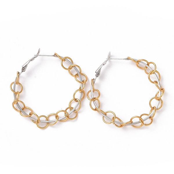 PandaHall Ion Plating(IP) 304 Stainless Steel Rolo Chains Wrapped Hoop Earrings for Women, Golden, 44x4mm, Pin: 0.7mm 304 Stainless Steel...
PandaHall Ion Plating(IP) 304 Stainless Steel Rolo Chains Wrapped Hoop Earrings for Women, Golden, 44x4mm, Pin: 0.7mm 304 Stainless Steel...