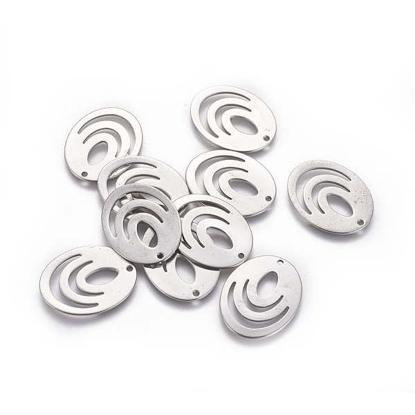PandaHall 201 Stainless Steel Filigree Pendants, Oval Charms, Stainless Steel Color, 28x22x1mm, Hole: 1.6mm 201 Stainless Steel Oval
PandaHall 201 Stainless Steel Filigree Pendants, Oval Charms, Stainless Steel Color, 28x22x1mm, Hole: 1.6mm 201 Stainless Steel Oval