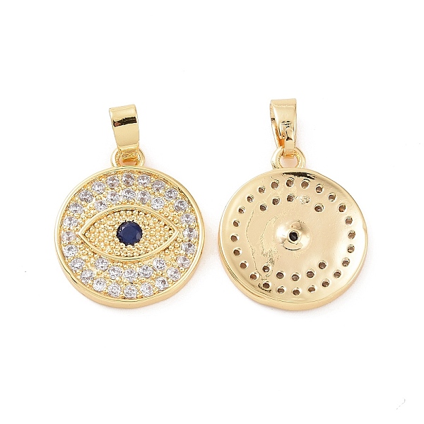 PandaHall Brass Micro Pave Cubic Zirconia Pendants, Flat Round with Eye, Clear, Real 18K Gold Plated, 16.5x14.5x2mm, Hole: 4.5x2.5mm...
PandaHall Brass Micro Pave Cubic Zirconia Pendants, Flat Round with Eye, Clear, Real 18K Gold Plated, 16.5x14.5x2mm, Hole: 4.5x2.5mm...