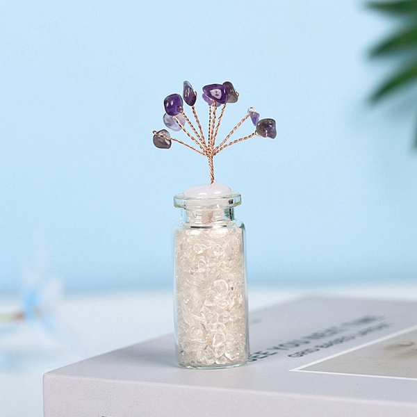 PandaHall Chip Natural Quartz Crystal & Amethyst Display Decorations, with Glass Bottle and Copper Wire, Wishing Tree, 81x26x21.5mm Quartz...
PandaHall Chip Natural Quartz Crystal & Amethyst Display Decorations, with Glass Bottle and Copper Wire, Wishing Tree, 81x26x21.5mm Quartz...