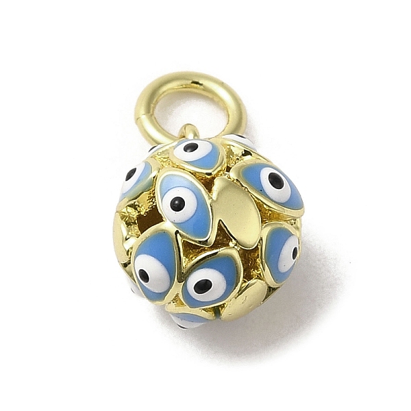 PandaHall Brass Enamel Charms, with Jump Ring, Real 18K Gold Plated, Round with Evil Eye Charm, Light Sky Blue, 12.5x10mm, Hole: 3.6mm...
PandaHall Brass Enamel Charms, with Jump Ring, Real 18K Gold Plated, Round with Evil Eye Charm, Light Sky Blue, 12.5x10mm, Hole: 3.6mm...