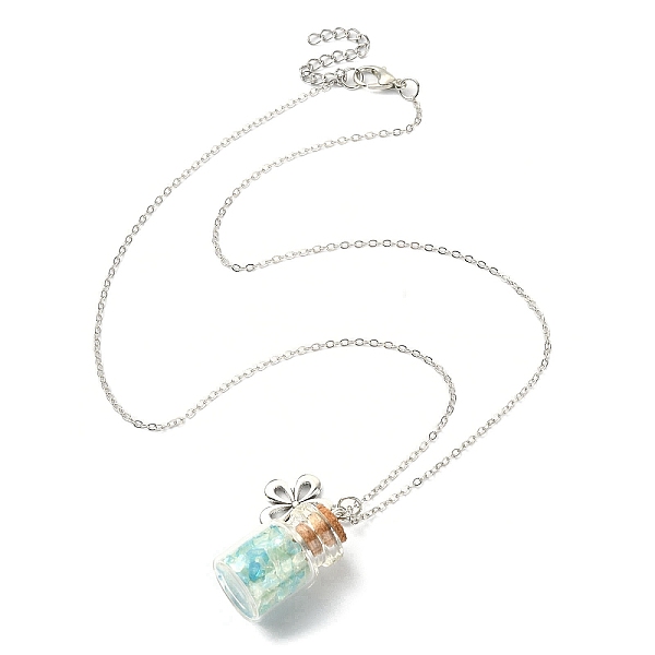 PandaHall Flower Alloy Pendant Necklace, Glass Chips Wish Bottle Necklace, Antique Silver, 17.91 inch(45.5cm) Alloy Flower Green
PandaHall Flower Alloy Pendant Necklace, Glass Chips Wish Bottle Necklace, Antique Silver, 17.91 inch(45.5cm) Alloy Flower Green