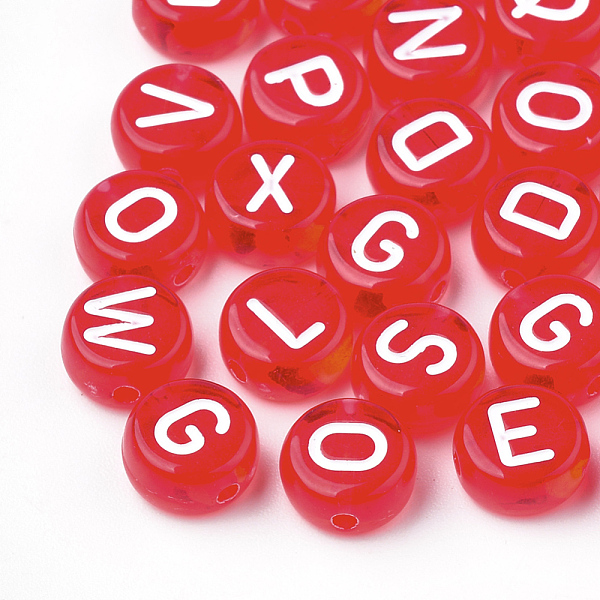 PandaHall Transparent Acrylic Beads, Horizontal Hole, Mixed Letters, Flat Round, Red, 7x4mm, Hole: 1.5mm, about 370pcs/50g Acrylic Flat...
PandaHall Transparent Acrylic Beads, Horizontal Hole, Mixed Letters, Flat Round, Red, 7x4mm, Hole: 1.5mm, about 370pcs/50g Acrylic Flat...