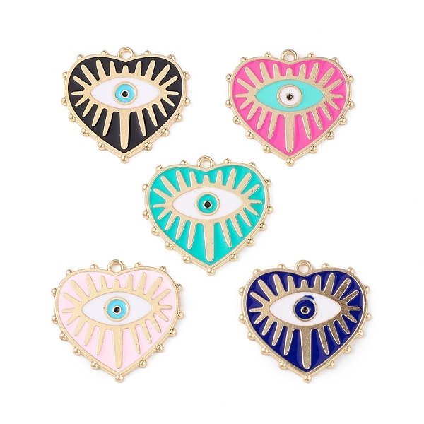 PandaHall Rack Plating Alloy Enamel Pendants, Golden, Heart with Evil Eye Charm, Mixed Color, 27x28x1.4mm, Hole: 2mm Alloy+Enamel Heart..., Multicolor
PandaHall Rack Plating Alloy Enamel Pendants, Golden, Heart with Evil Eye Charm, Mixed Color, 27x28x1.4mm, Hole: 2mm Alloy+Enamel Heart..., Multicolor
