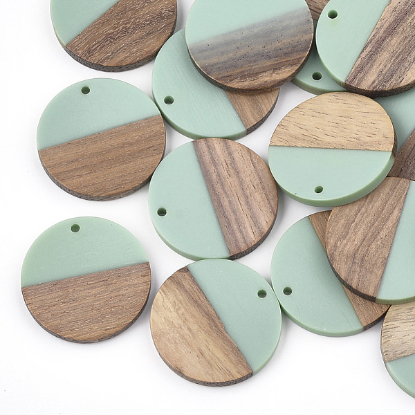 PandaHall Resin & Wood Pendants, Flat Round, Turquoise, 28.5x3.5~4mm, Hole: 1.5mm Resin+Wood Flat Round Green
PandaHall Resin & Wood Pendants, Flat Round, Turquoise, 28.5x3.5~4mm, Hole: 1.5mm Resin+Wood Flat Round Green