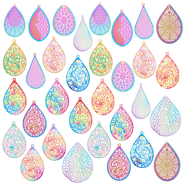 PandaHall 32Pcs 16 Style Spray Painted 201 & 340 & 430 Stainless Steel Pendants, Etched Metal Embellishments, Teardrop Charm, Mixed Color..., Multicolor
PandaHall 32Pcs 16 Style Spray Painted 201 & 340 & 430 Stainless Steel Pendants, Etched Metal Embellishments, Teardrop Charm, Mixed Color..., Multicolor