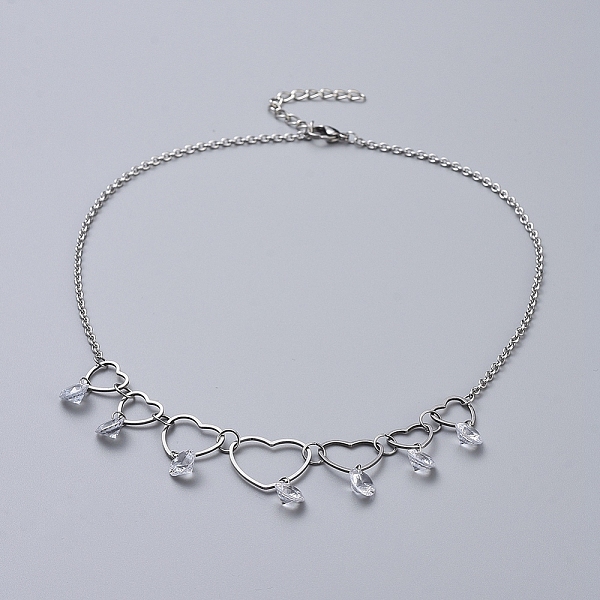 PandaHall 304 Stainless Steel Necklaces, with Cubic Zirconia Charms, Linking Rings, Cable Chains & Lobster Claw Clasps...
PandaHall 304 Stainless Steel Necklaces, with Cubic Zirconia Charms, Linking Rings, Cable Chains & Lobster Claw Clasps...