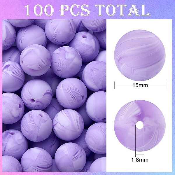 PandaHall 100Pcs Silicone Beads Round Rubber Bead 15MM Loose Spacer Beads for DIY Supplies Jewelry Keychain Making, Lilac, 15mm Silicone..., Purple
PandaHall 100Pcs Silicone Beads Round Rubber Bead 15MM Loose Spacer Beads for DIY Supplies Jewelry Keychain Making, Lilac, 15mm Silicone..., Purple