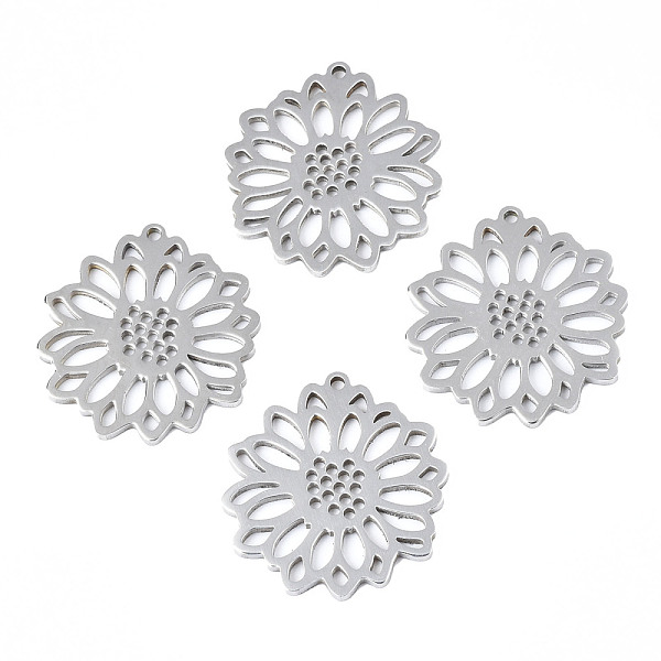 PandaHall 201 Stainless Steel Pendants, Flower, Stainless Steel Color, 26x25x1.5mm, Hole: 1.2mm 201 Stainless Steel Flower
PandaHall 201 Stainless Steel Pendants, Flower, Stainless Steel Color, 26x25x1.5mm, Hole: 1.2mm 201 Stainless Steel Flower