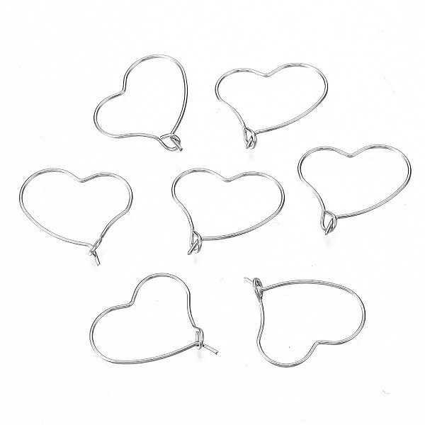 PandaHall 304 Stainless Steel Hoop Earring Findings, Wine Glass Charm Rings, Heart, Stainless Steel Color, 22x20x0.6mm, Pin: 0.6mm 304...
PandaHall 304 Stainless Steel Hoop Earring Findings, Wine Glass Charm Rings, Heart, Stainless Steel Color, 22x20x0.6mm, Pin: 0.6mm 304...