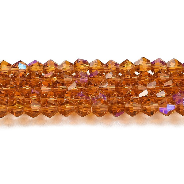 PandaHall Transparent Electroplate Glass Beads Strands, AB Color Plated, Faceted, Bicone, Dark Orange, 4x4mm, Hole: 0.8mm, about...
PandaHall Transparent Electroplate Glass Beads Strands, AB Color Plated, Faceted, Bicone, Dark Orange, 4x4mm, Hole: 0.8mm, about...