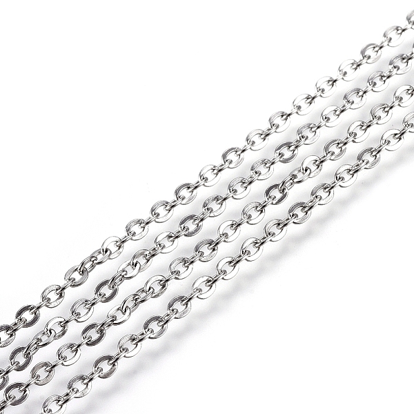PandaHall 304 Stainless Steel Cable Chains, Soldered, with Spool, Flat Oval, Stainless Steel Color, 2.5x2x0.5mm, about 32.8 Feet(10m)/roll...
PandaHall 304 Stainless Steel Cable Chains, Soldered, with Spool, Flat Oval, Stainless Steel Color, 2.5x2x0.5mm, about 32.8 Feet(10m)/roll...
