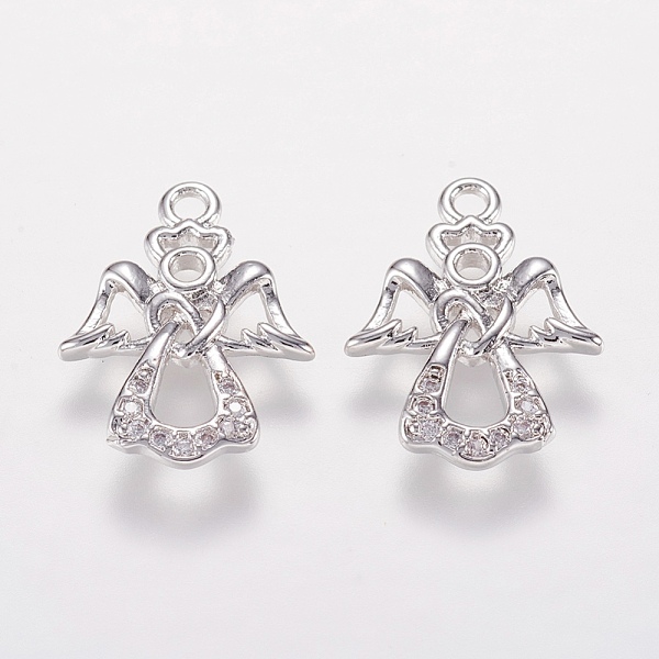 PandaHall Brass Micro Pave Cubic Zirconia Charms, Angel Pendants, Platinum, 17x12.5x1.5mm, Hole: 1.5mm Brass+Cubic Zirconia Angel & Fairy
PandaHall Brass Micro Pave Cubic Zirconia Charms, Angel Pendants, Platinum, 17x12.5x1.5mm, Hole: 1.5mm Brass+Cubic Zirconia Angel & Fairy