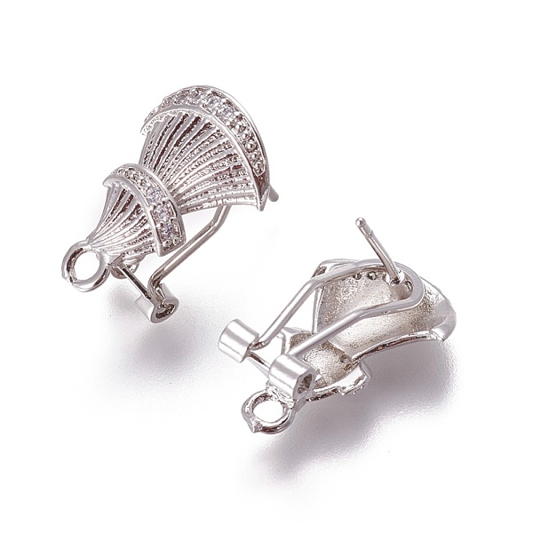 PandaHall Brass Micro Pave Cubic Zirconia Stud Earring Findings, French Clip Earrings, with Loop, Shell, Clear, Platinum, 18.5x12x8.5mm...
PandaHall Brass Micro Pave Cubic Zirconia Stud Earring Findings, French Clip Earrings, with Loop, Shell, Clear, Platinum, 18.5x12x8.5mm...