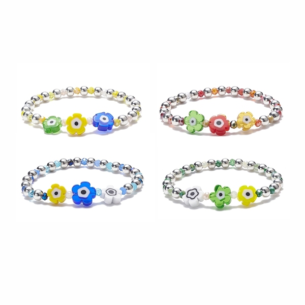 PandaHall Flower with Evil Eye Glass & Iron Beaded Stretch Bracelet for Women, Mixed Color, Inner Diameter: 2-1/8 inch(5.5cm) Glass Evil Eye..., Multicolor
PandaHall Flower with Evil Eye Glass & Iron Beaded Stretch Bracelet for Women, Mixed Color, Inner Diameter: 2-1/8 inch(5.5cm) Glass Evil Eye..., Multicolor