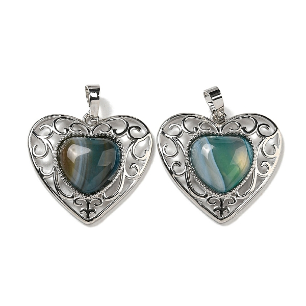 PandaHall Natural Banded Agate Dyed Peach Love Heart Pendants, Rack Plating Brass Hollow Heart Charms, Cadmium Free & Lead Free...
PandaHall Natural Banded Agate Dyed Peach Love Heart Pendants, Rack Plating Brass Hollow Heart Charms, Cadmium Free & Lead Free...