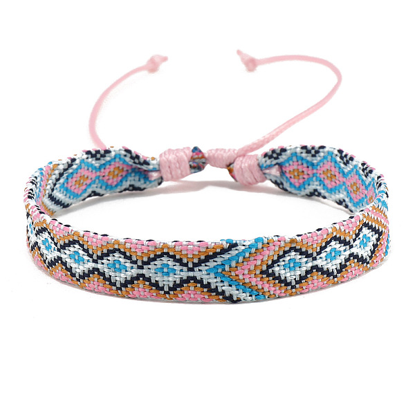 PandaHall Cotton Braided Rhombus Cord Bracelet, Ethnic Tribal Adjustable Bracelet for Women, Pink, Inner Diameter: 7-1/8~9-7/8 inch(18~25cm)...
PandaHall Cotton Braided Rhombus Cord Bracelet, Ethnic Tribal Adjustable Bracelet for Women, Pink, Inner Diameter: 7-1/8~9-7/8 inch(18~25cm)...