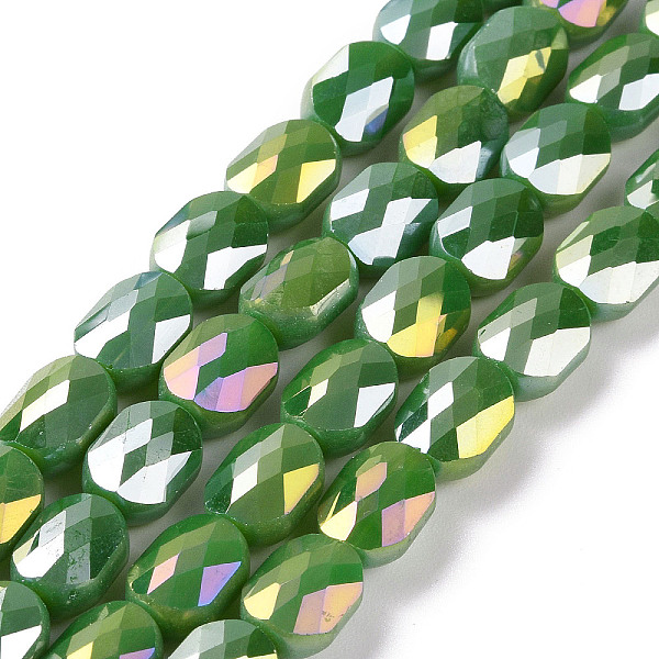 PandaHall Faceted Electroplated Glass Beads Strands, AB Color Plated, Opaque Solid Color, Oval, Green, 10.5x8x5mm, Hole: 1.5mm, about...
PandaHall Faceted Electroplated Glass Beads Strands, AB Color Plated, Opaque Solid Color, Oval, Green, 10.5x8x5mm, Hole: 1.5mm, about...
