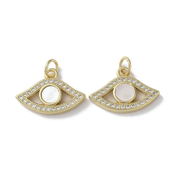 PandaHall Brass Micro Pave Cubic Zirconia Charms, with Shell, Eye, Real 18K Gold Plated, 12.5x18x3mm, Hole: 3mm Brass+Cubic Zirconia+Shell..., Clear
PandaHall Brass Micro Pave Cubic Zirconia Charms, with Shell, Eye, Real 18K Gold Plated, 12.5x18x3mm, Hole: 3mm Brass+Cubic Zirconia+Shell..., Clear