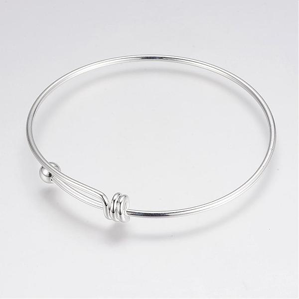 PandaHall Adjustable Brass Bangles, Silver Color Plated, 2-1/2 inch(67mm) Brass Silver
PandaHall Adjustable Brass Bangles, Silver Color Plated, 2-1/2 inch(67mm) Brass Silver