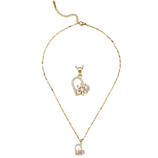 PandaHall Titanium Steel Rotatable Sunflower Pendant Necklaces, Adjustable Cubic Zirconia Heart Charm Necklace Lover Jewelry Gifts for Women...
PandaHall Titanium Steel Rotatable Sunflower Pendant Necklaces, Adjustable Cubic Zirconia Heart Charm Necklace Lover Jewelry Gifts for Women...