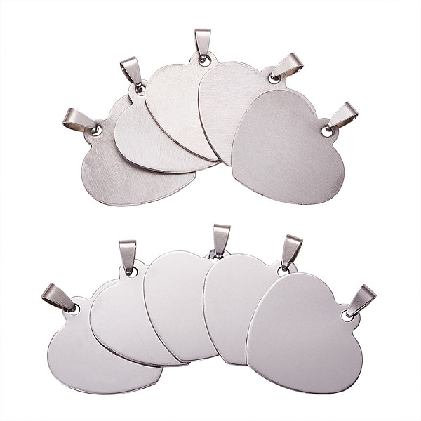 PandaHall 201 Stainless Steel Stamping Blank Tag Pendants, with Snap on Bails, One Side Polishing, Heart, Stainless Steel Color, 33x34.5x1mm...
PandaHall 201 Stainless Steel Stamping Blank Tag Pendants, with Snap on Bails, One Side Polishing, Heart, Stainless Steel Color, 33x34.5x1mm...