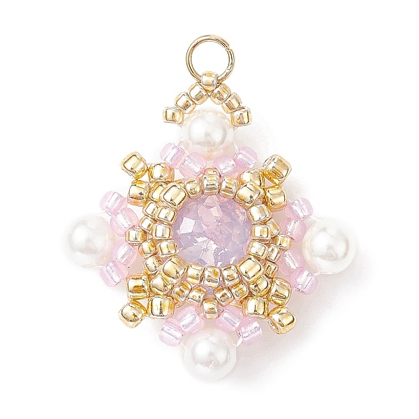 PandaHall K9 Glass & Shell Pearl & Seed Braided Pendants, Rhombus Charms, Pink, 25.5x23x7mm, Hole: 2mm K9 Glass Rhombus Pink
PandaHall K9 Glass & Shell Pearl & Seed Braided Pendants, Rhombus Charms, Pink, 25.5x23x7mm, Hole: 2mm K9 Glass Rhombus Pink