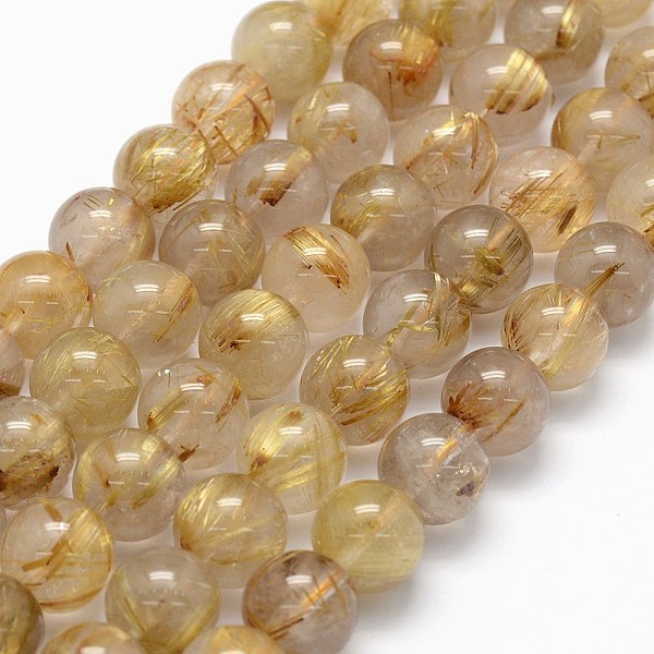 PandaHall Grade AA Natural Gold Rutilated Quartz Beads Strands, Round, 7mm, Hole: 1mm, about 55pcs/strand, 15.3 inch Rutilated Quartz Round
PandaHall Grade AA Natural Gold Rutilated Quartz Beads Strands, Round, 7mm, Hole: 1mm, about 55pcs/strand, 15.3 inch Rutilated Quartz Round
