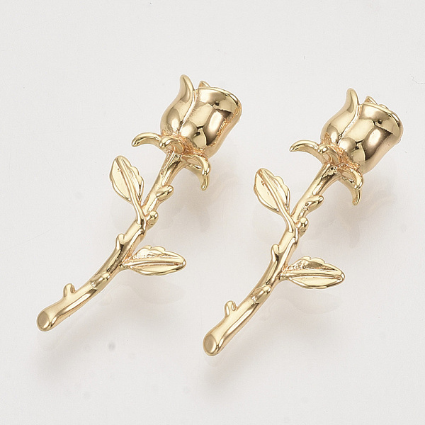PandaHall Brass Pendants, Nickel Free, Rose, Real 18K Gold Plated, 25.5x11x6mm, Hole: 2mm Brass Flower
PandaHall Brass Pendants, Nickel Free, Rose, Real 18K Gold Plated, 25.5x11x6mm, Hole: 2mm Brass Flower