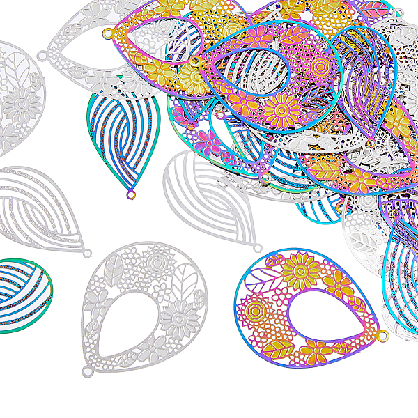 PandaHall HOBBIESAY 48Pcs 4 Style 201 Stainless Steel Filigree Pendants, Etched Metal Embellishments, Teardrop, Mixed Color...
PandaHall HOBBIESAY 48Pcs 4 Style 201 Stainless Steel Filigree Pendants, Etched Metal Embellishments, Teardrop, Mixed Color...