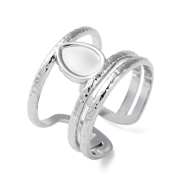 PandaHall 304 Stainless Steel Open Cuff Ring Components, Bezel Cup Ring Settings, Teardrop, Stainless Steel Color, US Size 7(17.3mm), Tray...
PandaHall 304 Stainless Steel Open Cuff Ring Components, Bezel Cup Ring Settings, Teardrop, Stainless Steel Color, US Size 7(17.3mm), Tray...