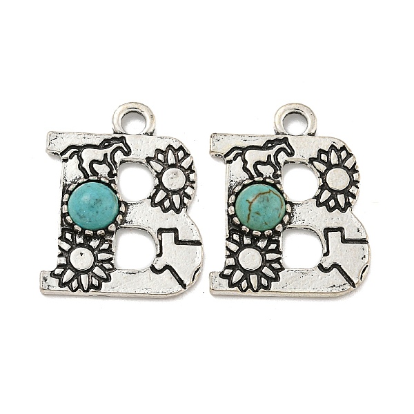 PandaHall Synthetic Turquoise & Alloy Pendants, Letter Charms, Antique Silver, Letter B, 25x20x5mm, Hole: 3mm Synthetic Turquoise Letter B
PandaHall Synthetic Turquoise & Alloy Pendants, Letter Charms, Antique Silver, Letter B, 25x20x5mm, Hole: 3mm Synthetic Turquoise Letter B
